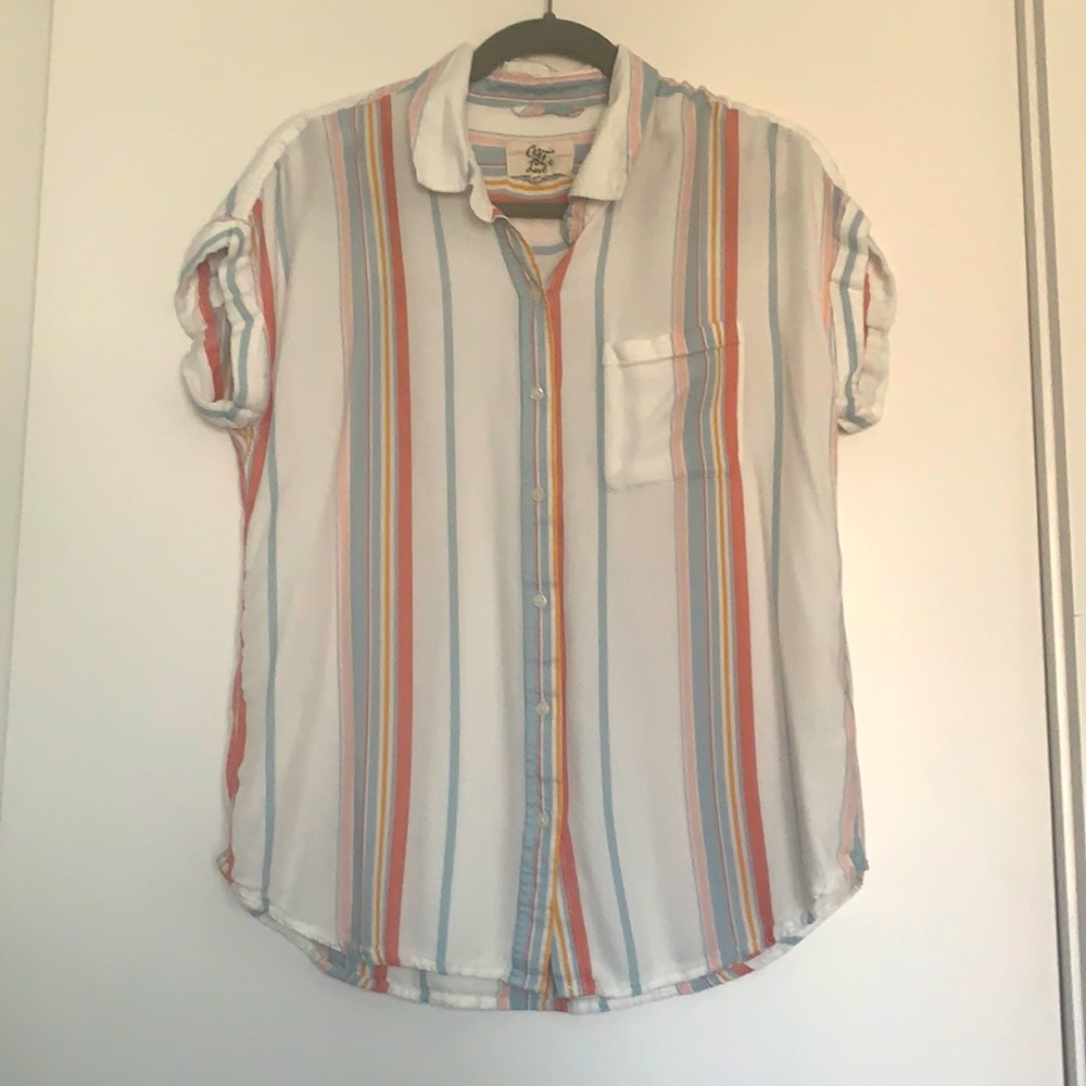 Cosmic Blue Love super soft striped short sleeve tee size M